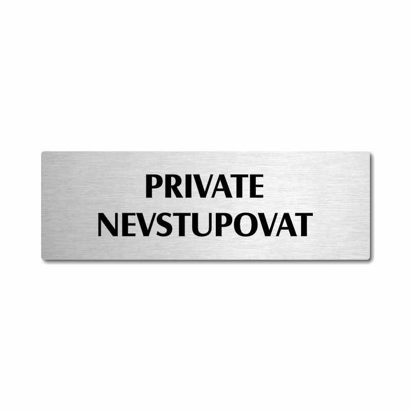 Private, stříbrná popiska na dveře